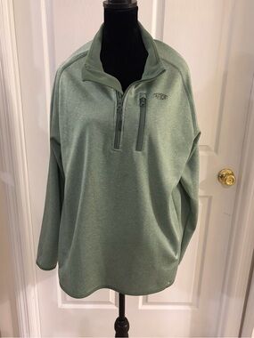 AFTCO Vista Performance 1/4 Zip pullover jacket fleece lined men’s large green